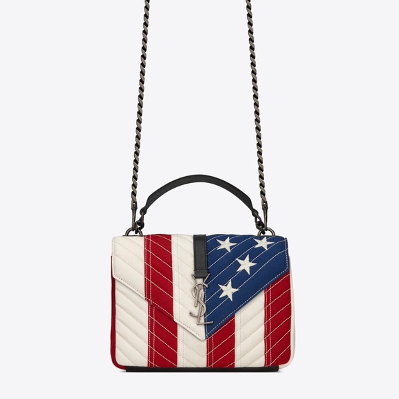 Saint Laurent Medium College Bag in American Flag - Picture 1 of 16